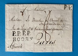 HOLLAND - PARIS - HOORN - 31.7.1814. Franko-Auslands-Brief von Hoorn ...