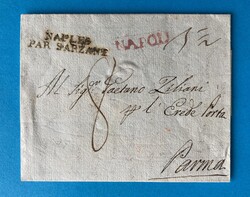 NEAPEL - SARZANE - PARMA - 10.8.1807. Porto-Brief von Neapel über ...