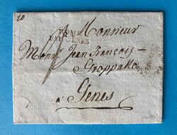 ROM - GENUA - FRANZ. POSTBÜRO - 25.3.1809. Porto-Brief von Rom nach ...