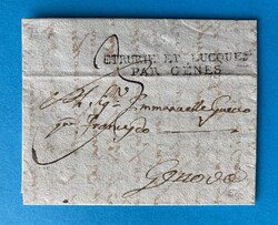 TOSKANA - LIVORNO - GENUA - 11.8.1807. Porto-Brief von Livorno nach ...