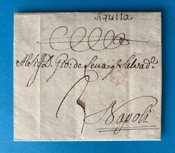NEAPEL - AQUILA - 14.9.1805. Porto-Brief von Aquila nach Napoli. ...