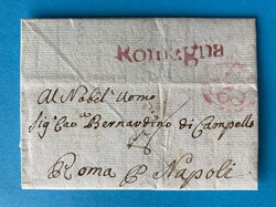 KIRCHENSTAAT - NEAPEL - SPOLETTO - ROM - 17.8.1805. Porto-Brief von ...