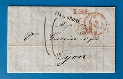 PIACENZA - BRONI - LYON - FRANKREICH - RAYONSTEMPEL - 20.7.1839. ...