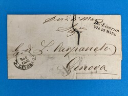 TOSKANA - LIVORNO - VIA DI MARE - GENOVA - 3.3.1859. Schiffspostbrief ...