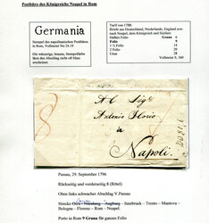 BAYERN - PASSAU - ITALIEN - NEAPEL - GERMANIA - 29.9.1796. ...
