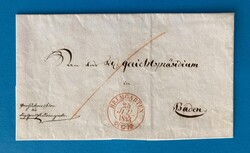 SCHWEIZ - BREMGARTEN - AARGAU - BADEN - 25.7.1843. Briefumschlag