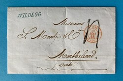 SCHWEIZ - WILDEGG - ST. LOUIS - MONTBELIARD - TAXSTEMPEL - 29.5.1853. ...