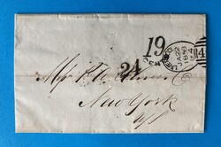 USA - NEW YORK - LIVERPOOL - TAXSTEMPEL - 22.1.1858. Kompletter ...