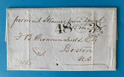 USA - BOSTON - MANCHESTER - ENGLAND - 14.5.1858. Kompletter ...