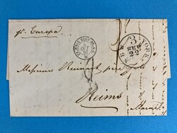 USA - NEW YORK - REIMS - FRANKREICH - 22.9.1857. Ab 1. April 1857 mit ...