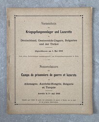 KRIEGSGEFANGENENPOSTAMT BERN - 1. WK - VERZEICHNIS DER ...