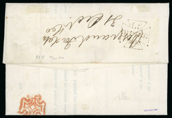 1840 (Dec 31) printed double letter sheet from London to Sheffield, ...