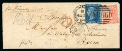 1864 complete envelope sent from Kibworth Harcourt to Bern in ...