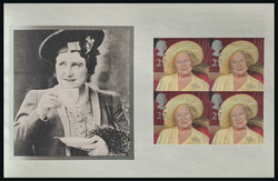 2000 Queen Mother imperforate prestige booklet pane variety with four ...