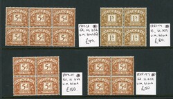 Postage Dues; 1937-57 5d eight blocks of six, and six blocks of four ...