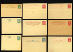 1870-1911ca., West Indies assembly of 23 postal stationery cards, ...
