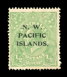 1918-22 1/2d green with watermark inverted variety, mint o.g., a ...