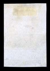 1856 4c black on blue surface coloured paper with manuscript ...