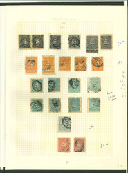 1853-64 mint &amp; used collection on 11 album leaves, incl. 1853 1c ...
