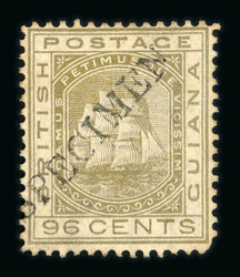 1876-79 1c to 96c set of eight with "SPECIMEN" type BG2 handstamps ...