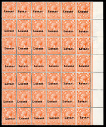 1916 2d reddish orange in mint block of 42, hinged in the margins ...