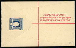 Postal Stationery: 1932 KGV 20c blue sizes G and K (not folded) ...