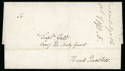 1815 outer letter sheet addressed to "Capt Gall, Comp The Body Guard ...