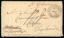 1824 (May 18) entire from Moorshedabad with black handstamp ...