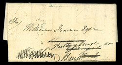 1825 (Oct 19) entire from UK without despatch cancels, red framed ...