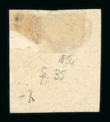 Group of three single reprints incl. 1894? 1/2a blue pos.48 with "S" ...