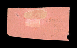 1888 ½ anna black/rose unused with large margin, thin in margin, ...