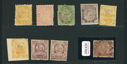 1895-1901, group of 9 unused stamps incl. 1895 2a orange-yellow perf. ...