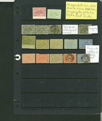 1868-1880 group incl. original issues (3), reissues in fancy colours, ...