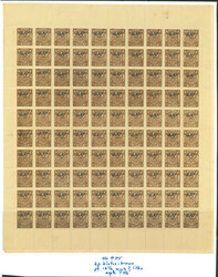 1949 2p Bistre-Brown perf.13.5 complete mint n.h. sheet with full ...