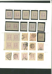 1886 1/2a collection on 2 album pages including 5 mint copies of SG 1 ...