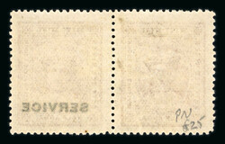 Officials: 1904-06 1/2a lake with overprint omitted in pair with ...