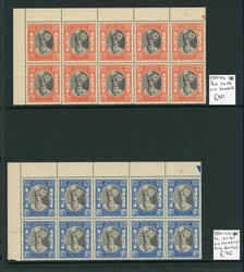 Jaipur; 1932-46 "POSTAGE" ¾a and 1a (one faulty with a thin spot), ...