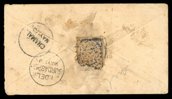 1880 1/4a ultramarine, on thin bâtonné paper, on 1880 concession ...