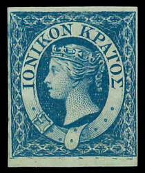 1859 1d blue, close to large margins showing major re-entry, a ...