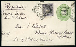 1896 (Apr 27) "British East Africa" overprint 2 1/2a envelope sent to ...