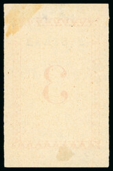 1886 3d rose, POSTAGE 29 1/2mm and without stops, without handstamp, ...