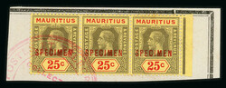 1913-22 range of values comprising 12c., 25c (2), 50c., 1r. (2), 5r., ...