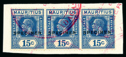 1921-34 1c. to 20c. set of nine values in strips of three being the ...
