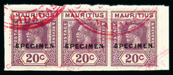 1921-34 1c. to 20c. set of nine values in strips of three being the ...
