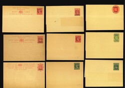 1896-1913ca., Assembly of 14 postal stationery registered envelopes, ...