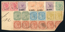 1860-90, Used collection of Mauritius used in Seychelles on album ...