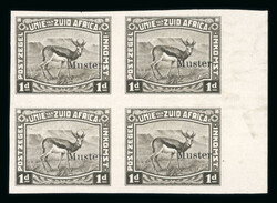 1923 Harrison Springbok essay, a selection with perforated blocks of ...
