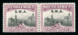1927-30 Optd 2d grey and maroon in mint pair, large part o.g., with ...
