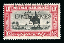 1935 Airmail 15m on 10m black and carmine mint n.h. with variety ...