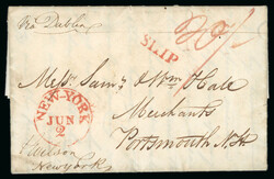 1816 (30.3) Folded entire sent from Cork, via Dublin to Portsmouth, ...